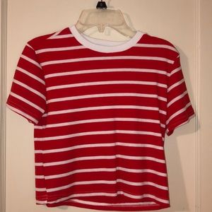 cropped stripe shirt